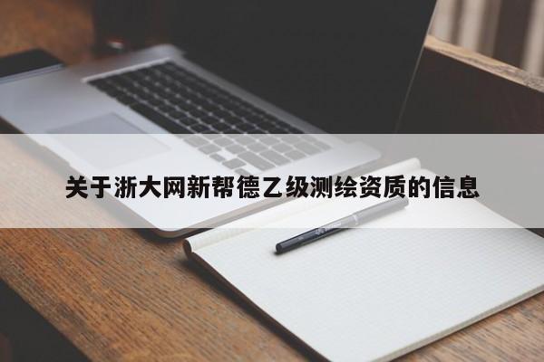 关于浙大网新帮德乙级测绘资质的信息