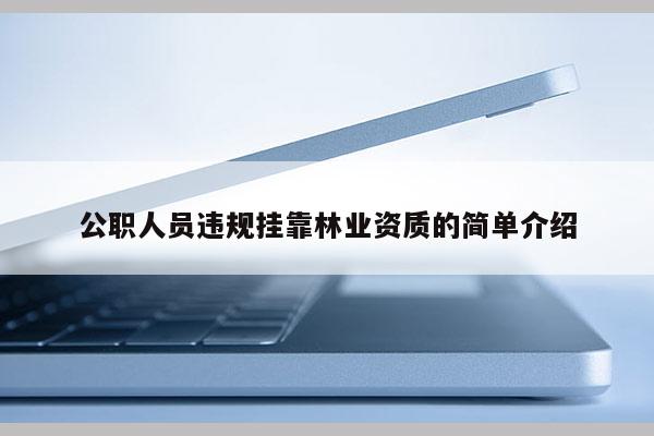 公职人员违规挂靠林业资质的简单介绍