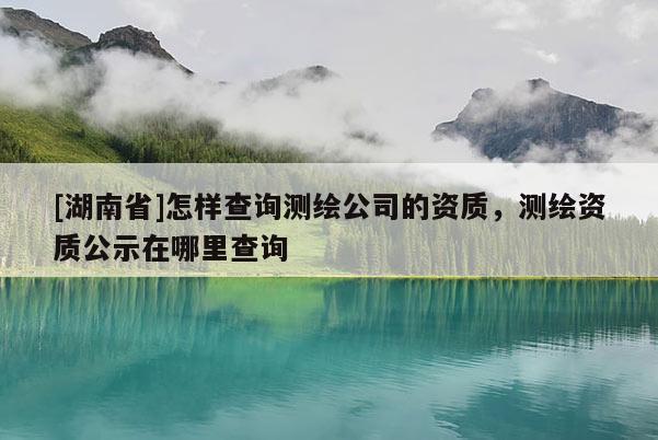 [湖南省]怎样查询测绘公司的资质，测绘资质公示在哪里查询