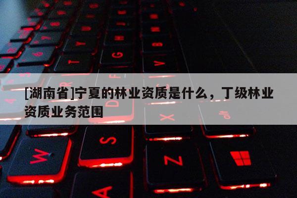 [湖南省]宁夏的林业资质是什么，丁级林业资质业务范围