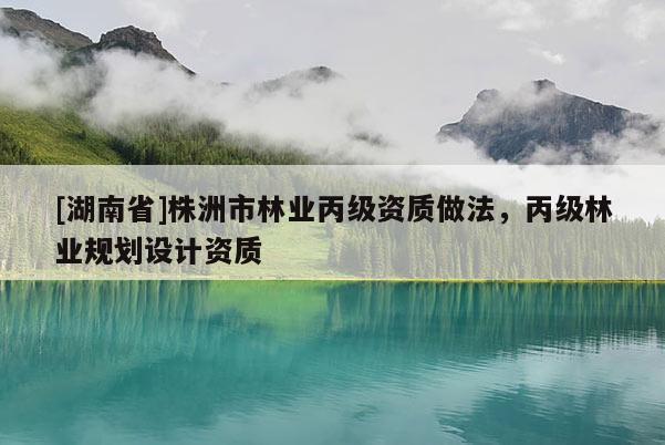 [湖南省]株洲市林业丙级资质做法，丙级林业规划设计资质